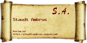 Staudt Ambrus névjegykártya